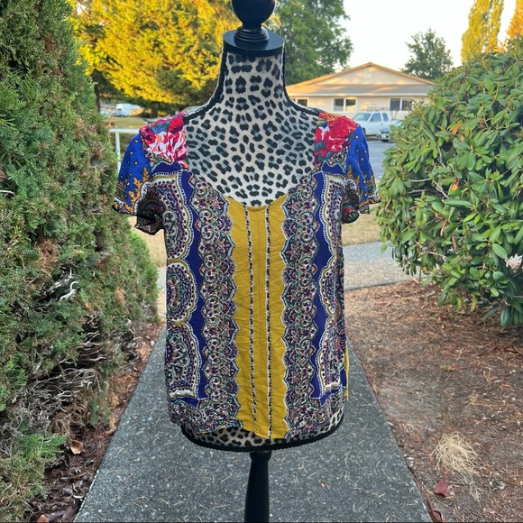 Anthropologie Moulinette Soeurs Colorful Floral Paisley Blouse Size Small - Picture 2 of 5